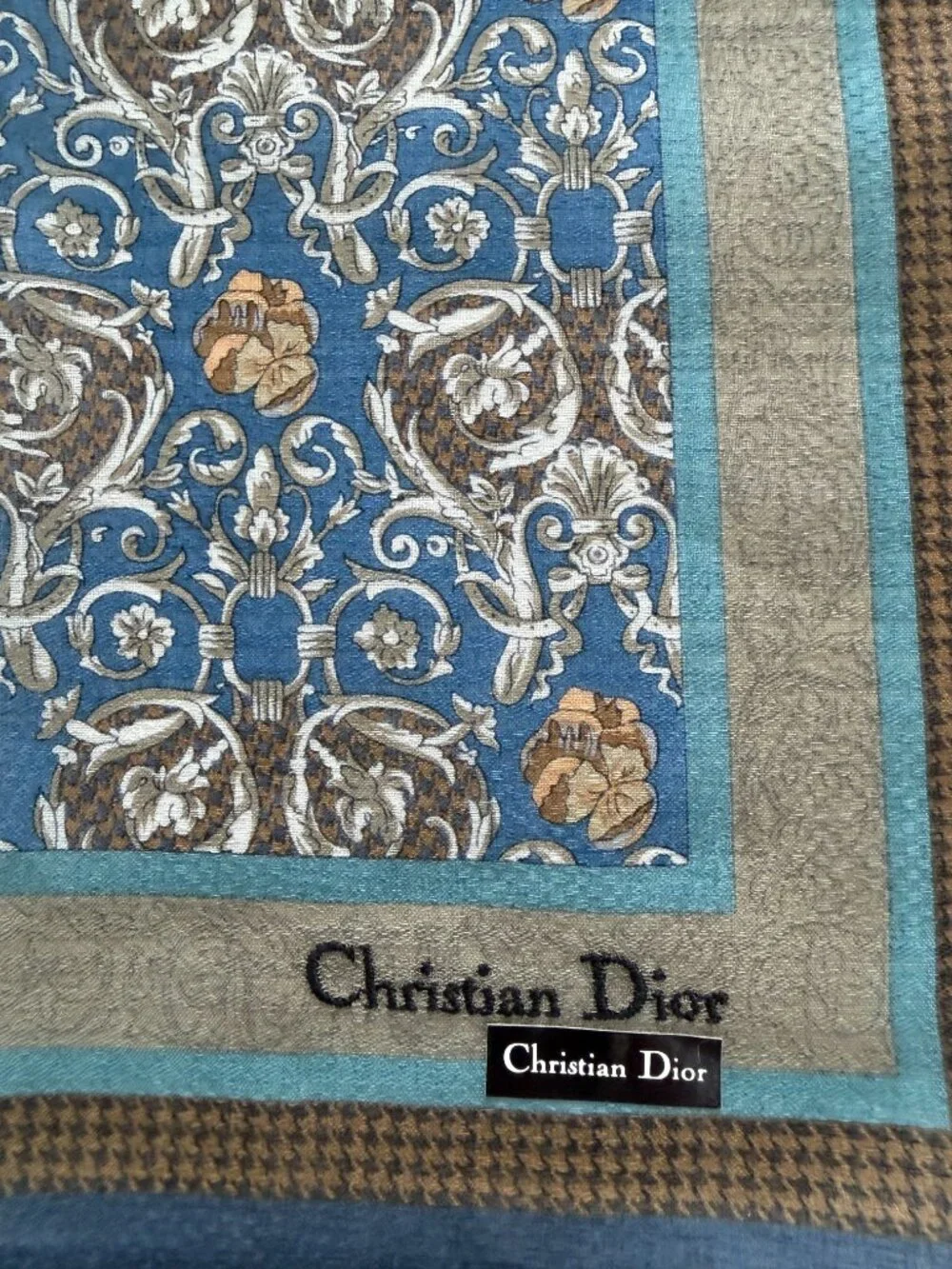 NWT Christian Dior Cotton Ornate Scarf